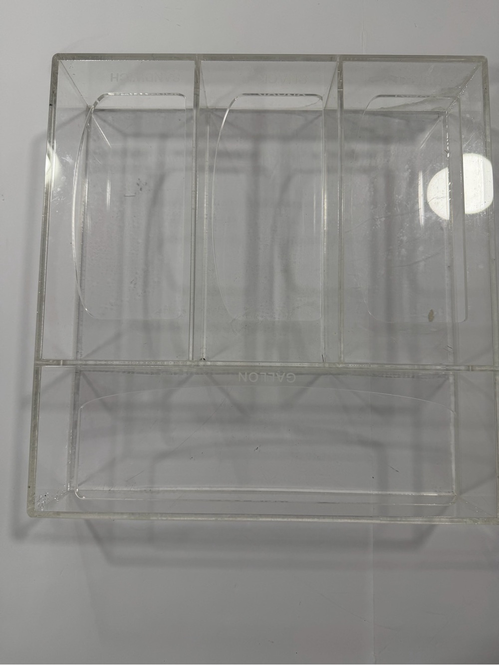 Clear Acrylic 4-Compartment Organizer for ziplock bags